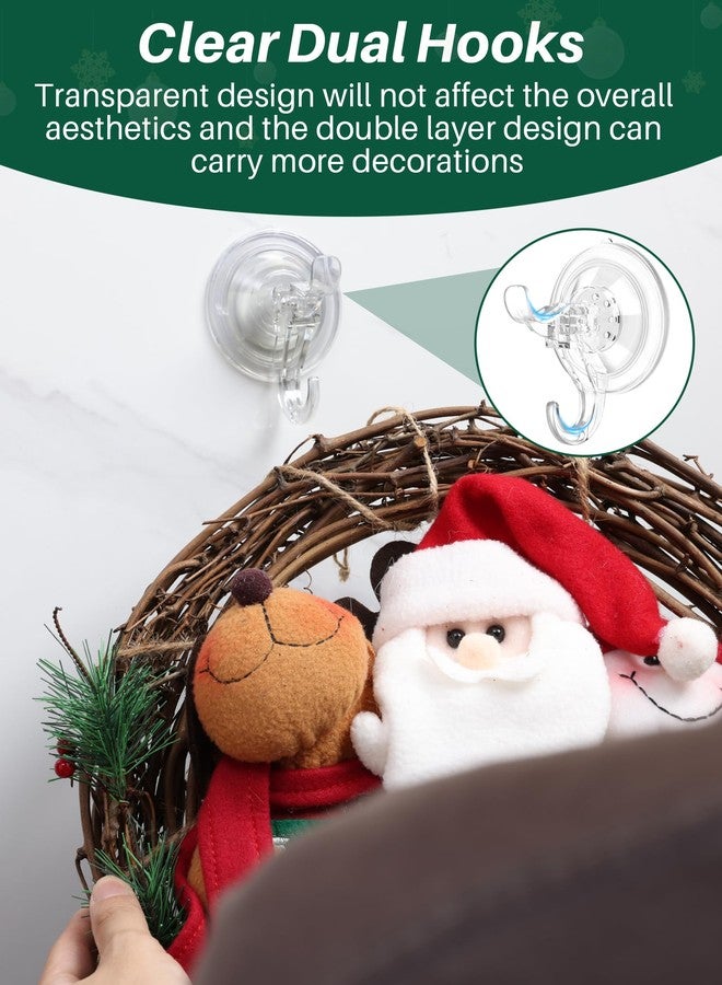 AENTGIU 5 Pack Wreath Hangers for Front Door, Heavy Duty Suction Cup Hooks with Adhesive Suction Tab, Removable Garland Hanger for Christmas, No Damage Wreath Hook for All Surfaces, Holds up to 11 Lbs - Image 4